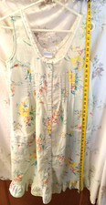 Vintage Secret Treasures Nightgown Pleated Floral Button Down W/Pockets Ladies S