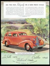 1936 Cadillac Series 60 Touring Sedan Orange Car Vintage Print Ad