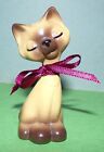 New ListingVintage Ceramic Siamese Cat Figurine 3" H. Has Initials Comes With Bow. Vgc