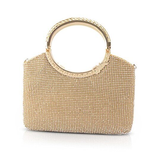 LIFEWISH Womens Crystal Rhinestone Evening Bags Bling Clutch Purses for Gold-s