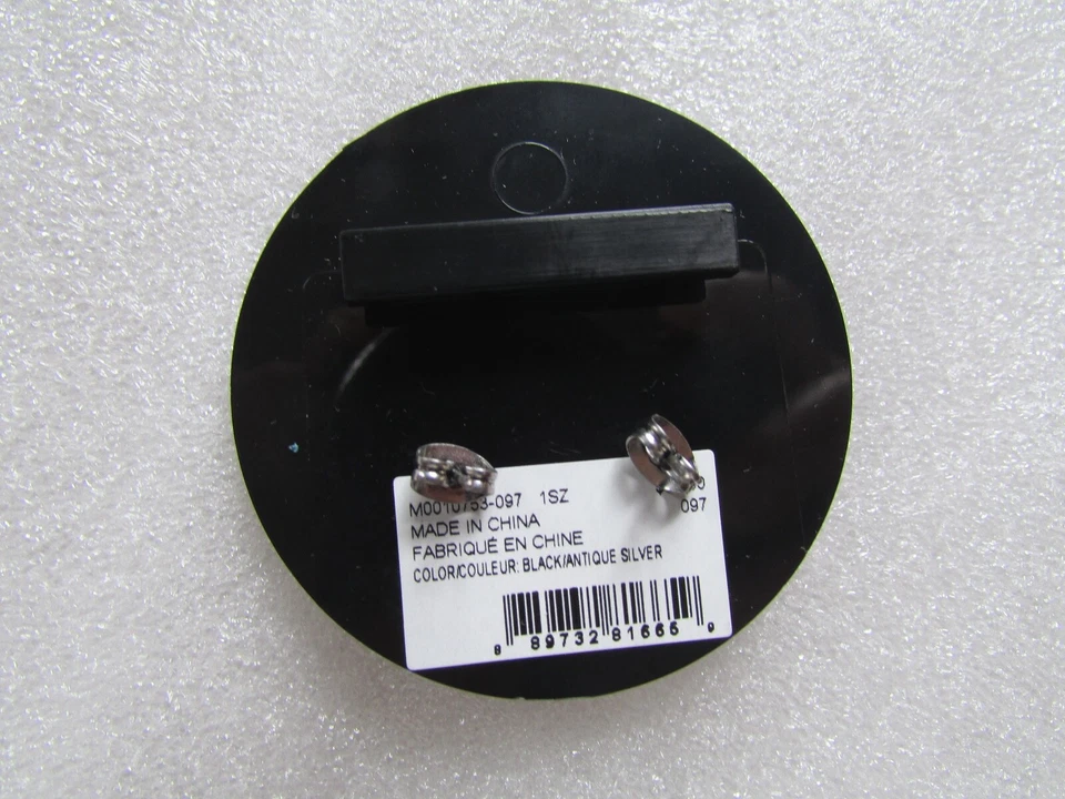 Marc Jacobs Post Earrings Twisted Pave Bow Studs Silver Black New Vintage - Image 3 of 4