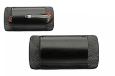 Folding Knife Belt Sheath Holster Horizontal Black Leather 4.75in x 2.15in