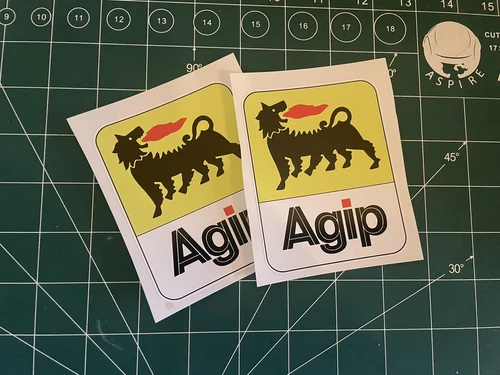 2x Agip Decal Stickers bikes  Ducati Cagiva Aprillia 10cmx8cm