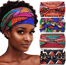 African Headbands Boho Knotted Hairbands Stretch Wide Head Wraps Elastic