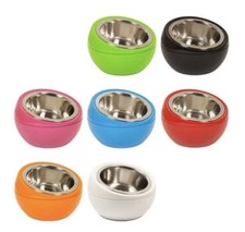 Small Dog Bowl - Hing Design Dome Bowl 4x Colours Slanted Design Removable Bowl