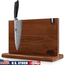 High Carbon Chef Knife W/ Magnetic Block Ergonomic Handle Sharp Blade Whetstone