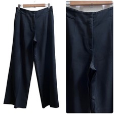 Giorgio Armani Black High Rise Wide Leg Pant IT Size 42 US Size 6 Career Office