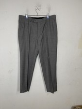 Jos A Bank Traveler Tailored Fit Men's Gray 100 Wool Suit 44L Jacket 38W Pants