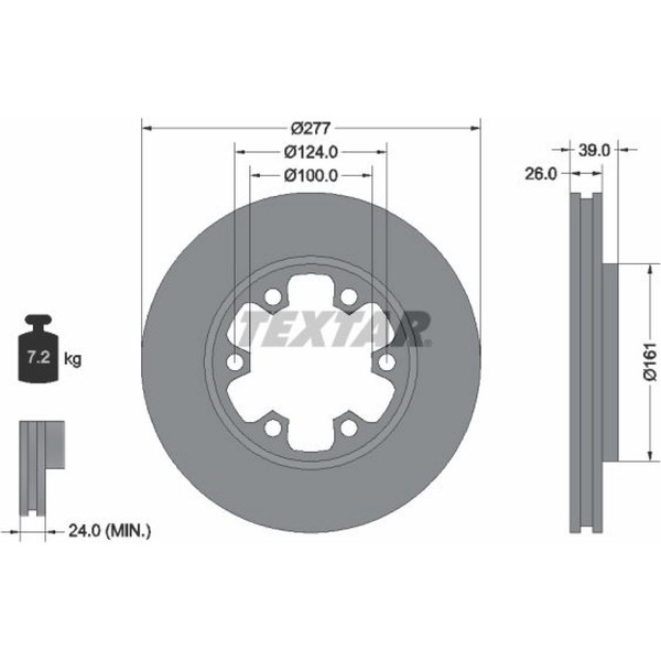2X Textar 92059000 Bremsscheibe FüR Ford Maverick UDS UNS-image