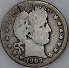 1903-O Barber Quarter 90% Silver, Early US Coin As Shown [SN01]