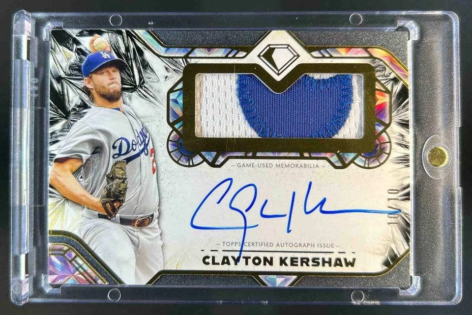 2025 Topps Diamond Icons Clayton Kershaw Auto Jumbo Patch Preto #10/10 Dodgers
