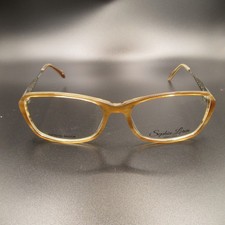 New Sophia Loren 1546 Eyeglass Frames Women's Brown Caramel Crystal Decor 003