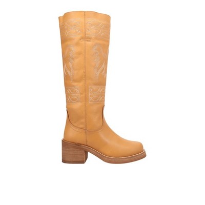 Dingo Avalon Embroidered Round Toe Pull On  Womens Brown Casual Boots DI2288-706