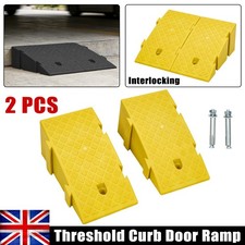 2×19cm Tall Heavy Duty Rubber Kerb Ramps HGV Caravans Lorry Car Truck Wheelchair