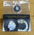 1891 Genuine INDIAN HEAD CENT PENNY Coin - BLACK RUTHENIUM & SILVER HOLOGRAM