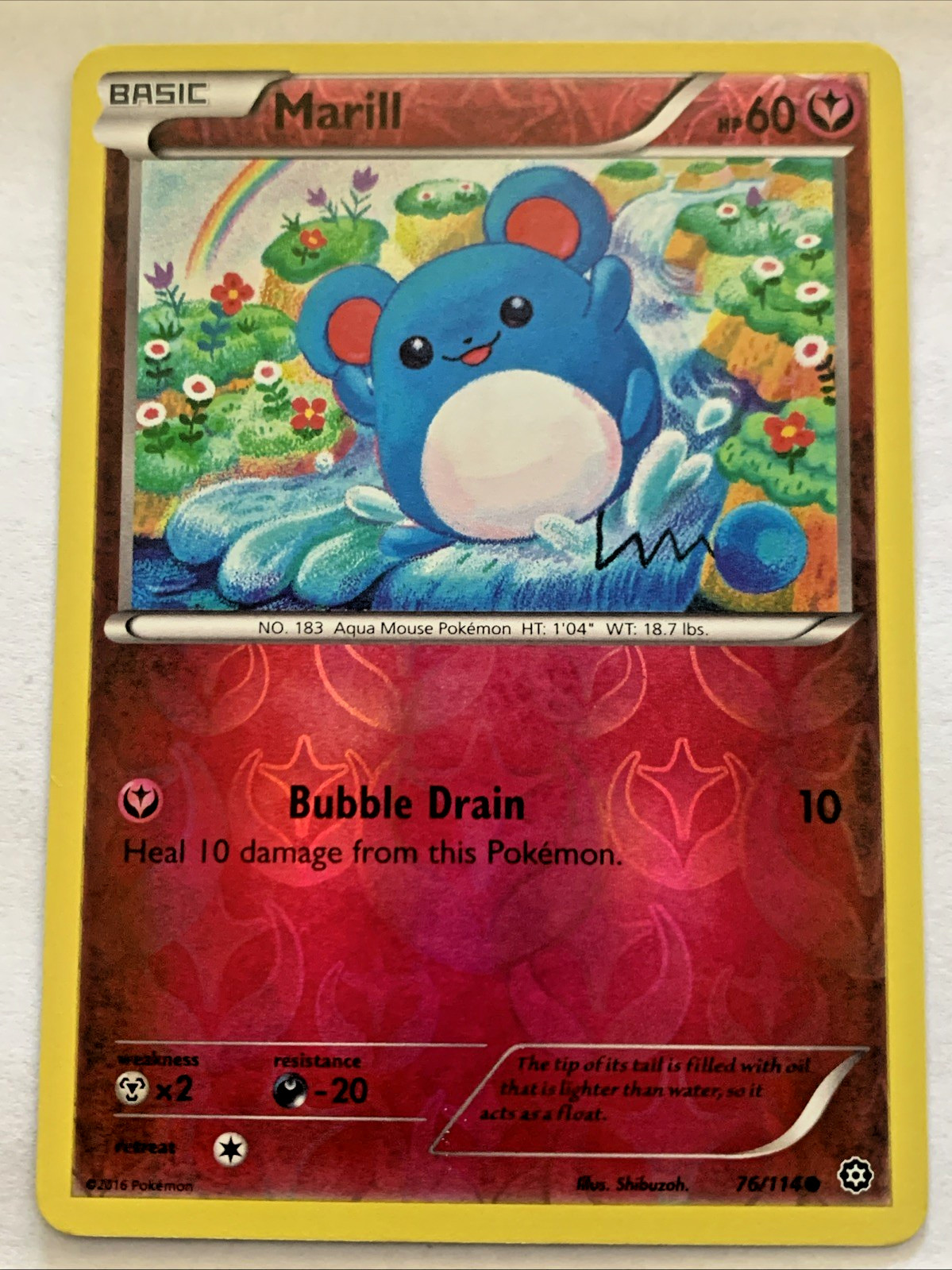 Pokemon - Marill - 76/114 - Common - Reverse Holo - XY - Steam Siege - NM