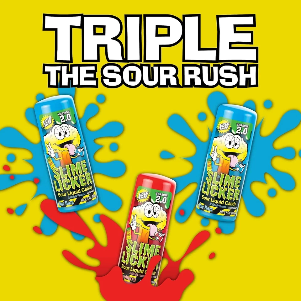 Slime Licker Versión 2.0 Sour Liquid Rolling Candy, Botellas de 2 Onzas (Pack de 12) Foto 4 de 4