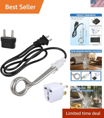 #ad Stainless Steel Immersion Heater 500W Fast Heating for Tea amp; Coffee Anywhere $19.99