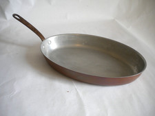 Vintage copper Fish Pan skillet Lecellier Cuivralec Villedieu france 36