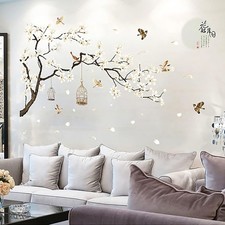 Large White Flower Wall Stickers 50x74 DIY Cherry Blossom Tree Wall Art
