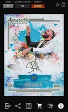 DIGITAL CARD TOPPS WWE SLAM MOTIF ICONIC SETH ROLLINS WINSOR GREEN SIGNATURE