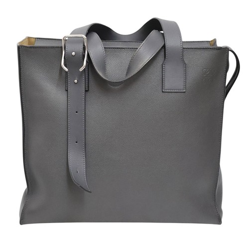 Loewe Buckle Horizontal Tote B692K99X03 Leather Gray Tote Bag Women's #KNB8394
