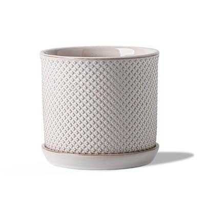 6 Inch Plant Pot: Ceramic Planter with Drainage Hole & Saucer for Indoor Outd...