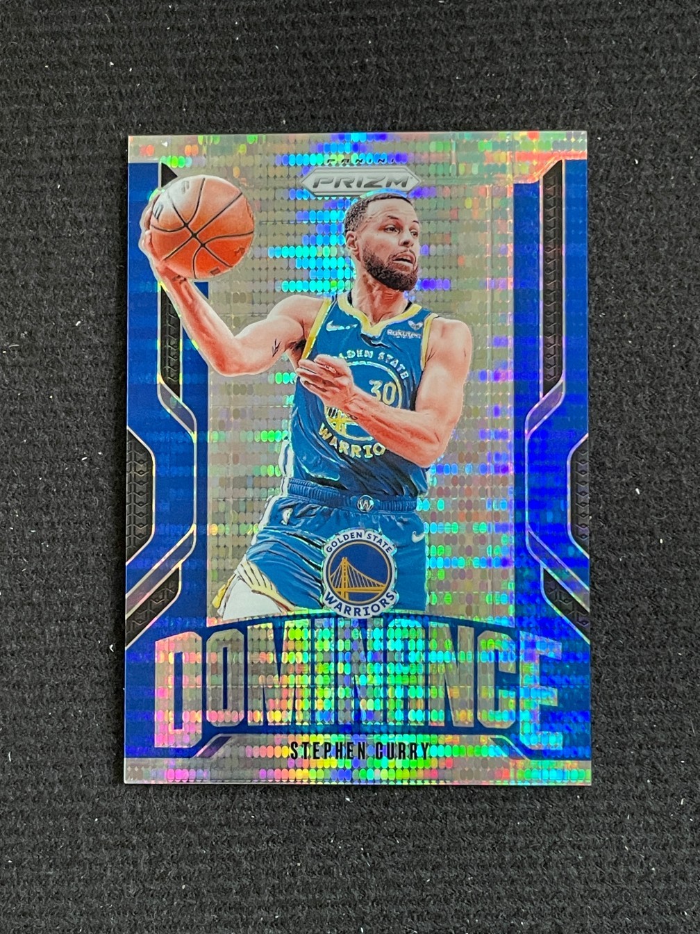 Stephen Curry 2024-25 Panini Prizm Dominance Blue Pulsar Prizm 88/99 #21
