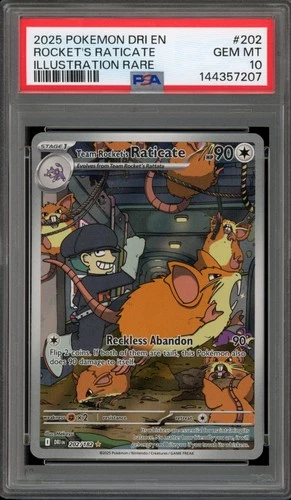 Pokemon Team Rocket's Raticate Destined Rivals Illustration Rare #202 PSA 10