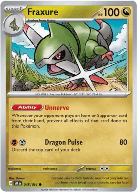 Pokemon Fraxure 45 / 64  SV: Shrouded Fable Reverse Holo
