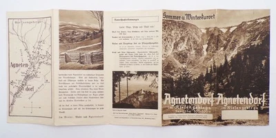 Prospekt Sommer und Winterkurort Agnetendorf im Riesengebirge 1938 - Bild 1 von 2