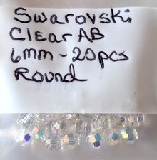 Swarovski Clear AB Crystals 20 Pieces 6mm NEW LIMITED GOES WITH EVERYTHING 
