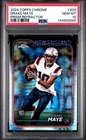 Drake Maye Rookie Prism Refractor PSA 10 GEM MINT 2024 Topps Chrome #203 SP RC