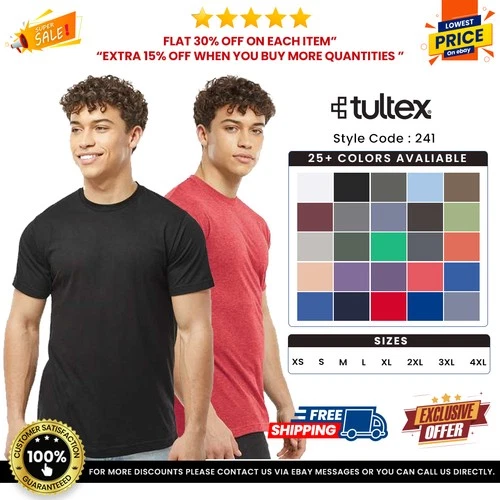 Tultex  241 Unisex 65% Polyester 35% USA Ringspun Cotton Poly-Rich T-Shirt - product listing photo
