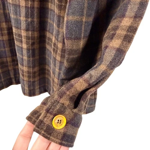 Le Collezioni Structure XL Wool Shirt 3 Pocket Plaid Jacket Italian XL Brown image 6