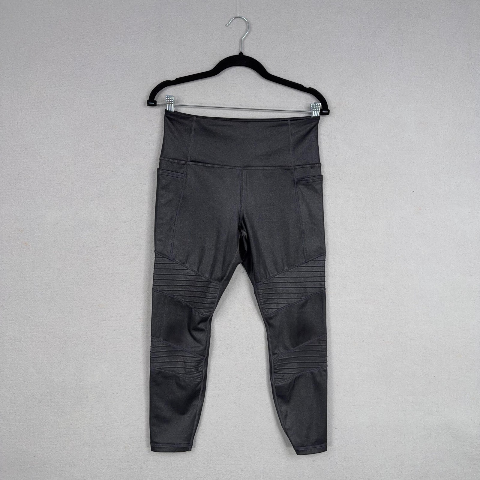 Athleta Pants Womens Medium Petite Black Inclination Moto Cropped Leggings Gym