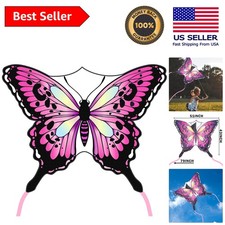 Beautifully Designed Butterfly Kite - Durable 51"x43" Pink for Family Adventures