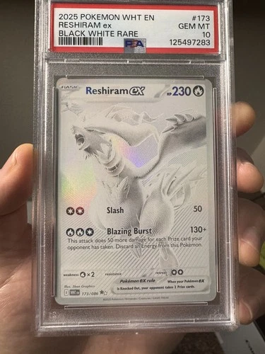Pokémon TCG Reshiram EX Sv: White Flare 173/086 Holo Black White Rare PSA 10