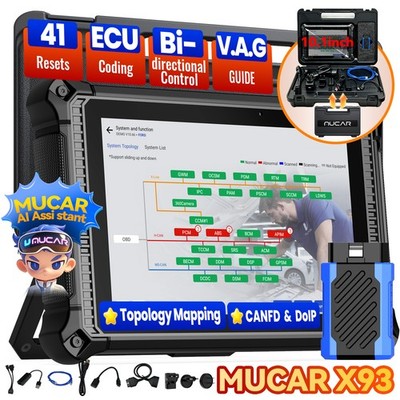 MUCAR X93 10'' Topology Mapping CAN FD DoIP & FCA AutoAuth AI Assistant 41 Resets