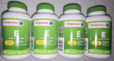 WALGREENS (4-PACK) Vitamin E 450mg (1000 IU) CARDIO HEART HEALTH 400 Softgels