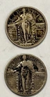 1917 Type 1 & 1930 Standing Liberty Quarter lot of 2 90% Silver Coins.