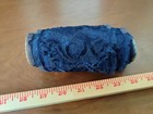 one roll of antique navy blue  embroidered net lace 4 in wide on a spool. Silk? — photo 3