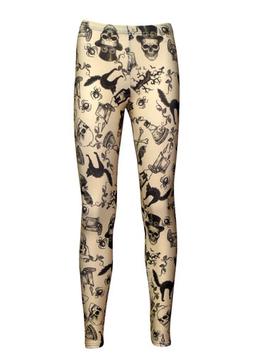 Steampunk Teschi, Gufo, Bats, Inquietante Gatto, Ragno Vintage Halloween  Leggins | eBay