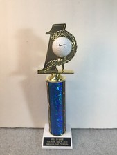 GOLF HOLE IN ONE TROPHY AWARD 12" TALL FREE CUSTOM ENGRAVING "SUPPORT THE VET"