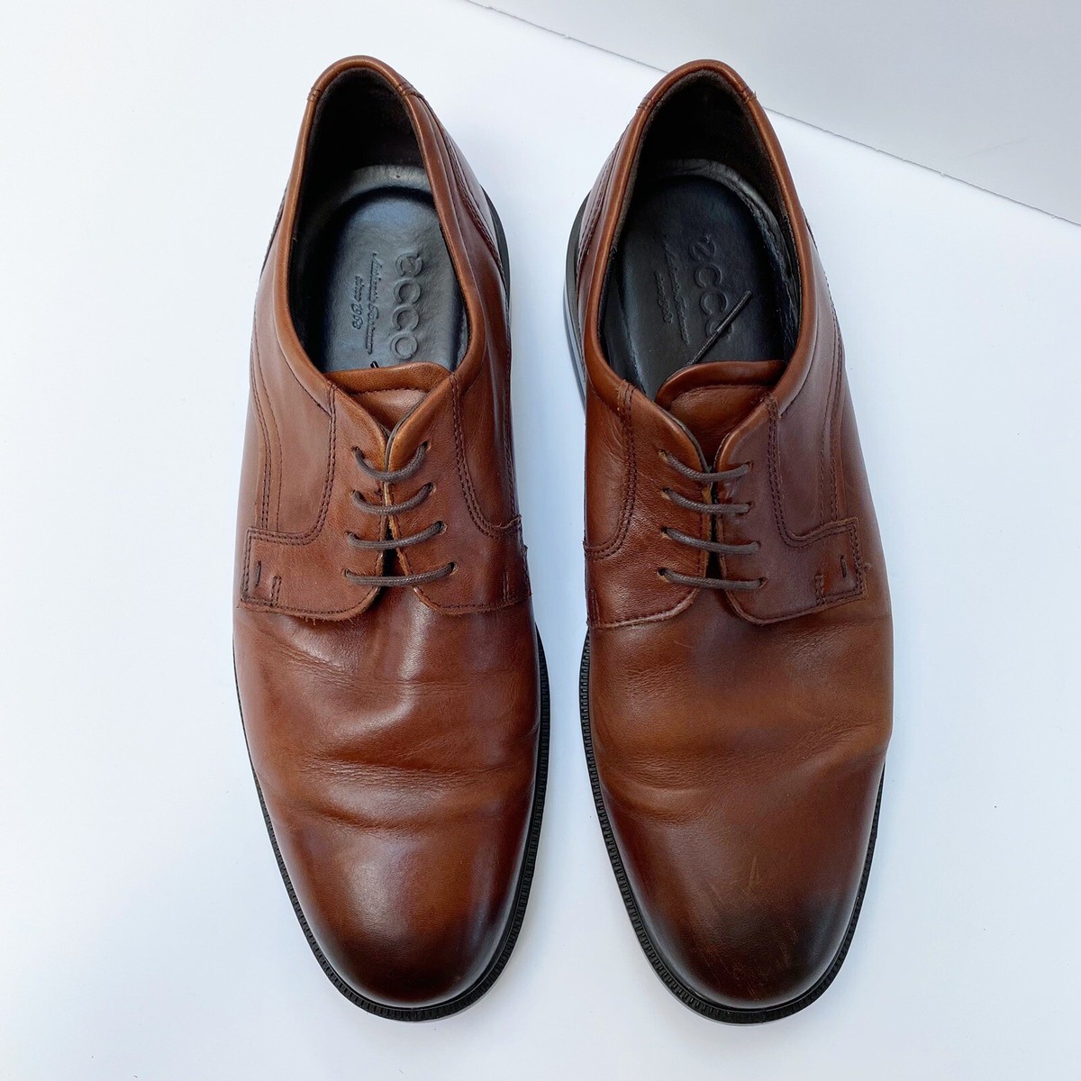 Ecco Brown Leather Almond Toe Dress Shoes US10/EU44 | eBay display picture 1