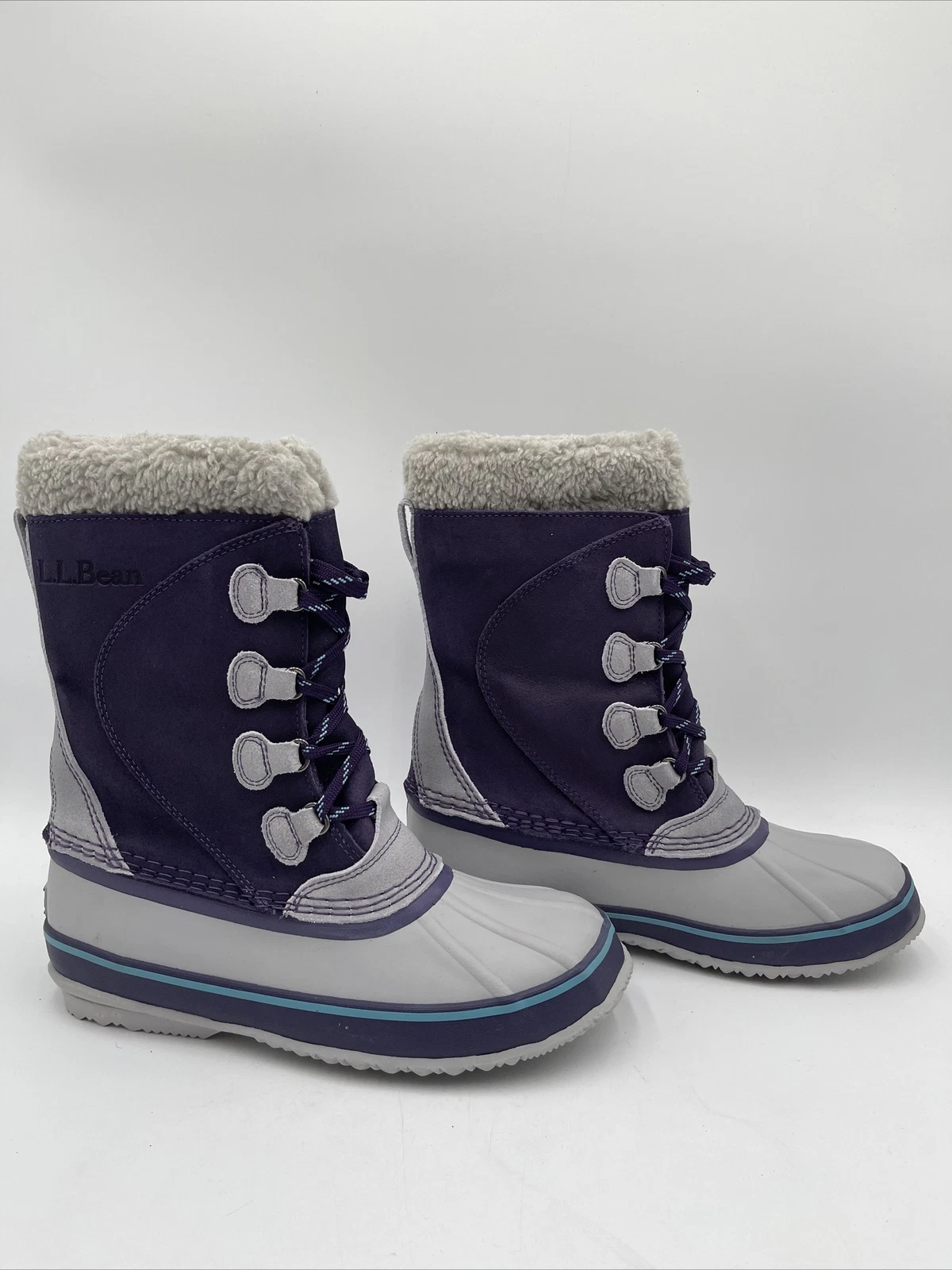 Women's L.L.Bean Snow Boots, Suede Purple Night/Pewter Size 8M