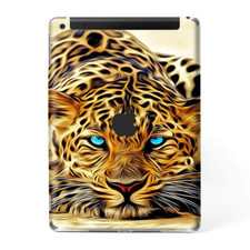 Skins Decal Wrap for Apple iPad 9.7 2017 Leopard with Blue Eyes