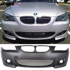 Fits 04-10 E60 E61 5-Series M5 Style Front Bumper Cover Conversion Fog Cover PP