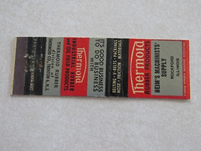 #ad #ad H285 Matchbook Cover Vintage Thermold Rubber Products Heims Rockford IL Illinois $3.98