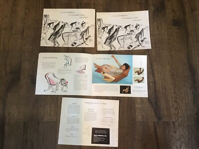 Naval Airplane Plane Seats 1950s/ 1960s Brochure Lot Spine / Back Comfort